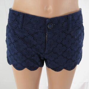 LILLY PULITZER Blue Eyelet The Walsh Shorts Scalloped